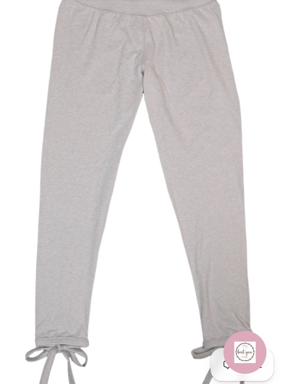 Simply Southern Light Gray Tie-Hem womens Leggings
